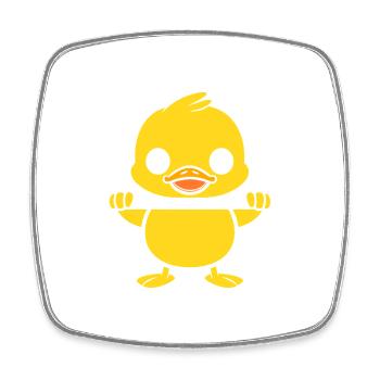 Yellow Weightlifting Chick - Square fridge magnet - white - Front
