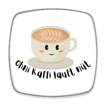 Kaffee Kuschelbecher Latte Kunst - Viereckiger Kühlschrankmagnet - Weiß - Vorne