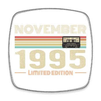 November 1995 Vintage Birthday Retro Tee - Magnet carré - blanc - Devant