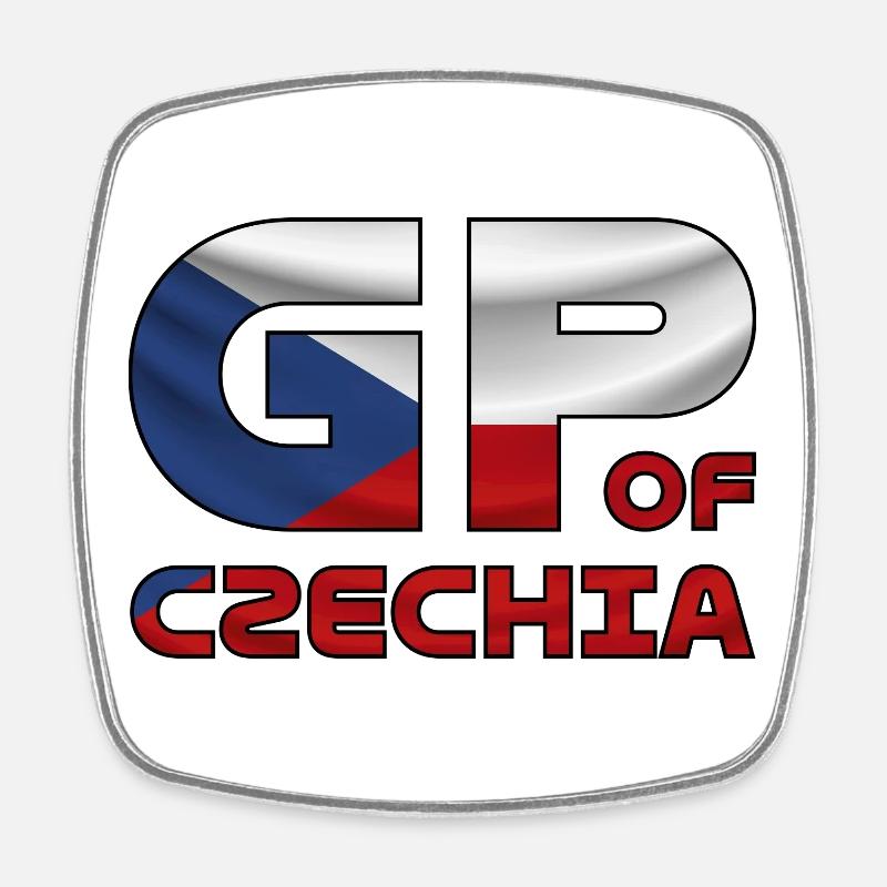 czechia_gp - Square fridge magnet - white