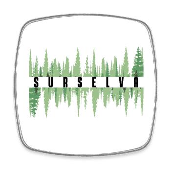 Ligne des arbres de Surselva - Magnet carré - blanc - Devant