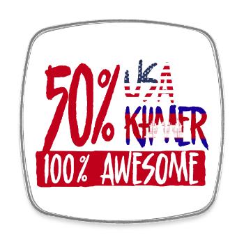 Cambodia Cambodians 50% USA 50% Khmer - Square fridge magnet - white - Front