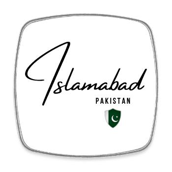 Elegant design Islamabad, Pakistani pride - Square fridge magnet - white - Front