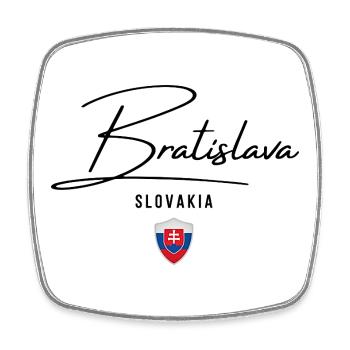 Elegantes Design Bratislava, ich liebe Bratislava - Viereckiger Kühlschrankmagnet - Weiß - Vorne