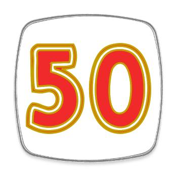 50. 50 YEARS. 50th ANNIVERSARY. 50 YEARS ANNIVERSARY. - Square fridge magnet - white - Front