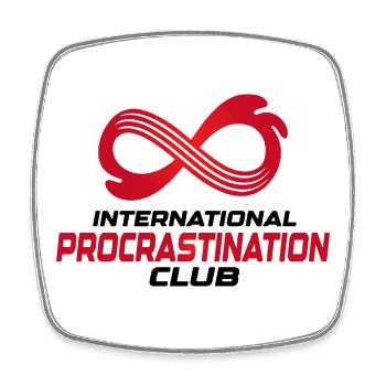 International Procrastination Club - Square fridge magnet - white - Front