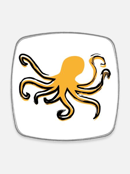 Octopus Style - Square fridge magnet - white