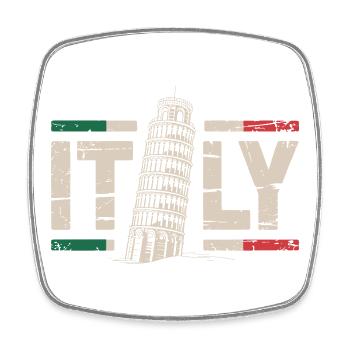 Leaning Tower Italy Vintage - Viereckiger Kühlschrankmagnet - Weiß - Vorne