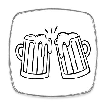 Beer mug - toast - Square fridge magnet - white - Front