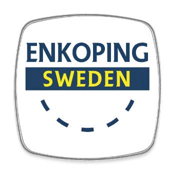 Enköping Schweden Stadtschild - Viereckiger Kühlschrankmagnet - Weiß - Vorne