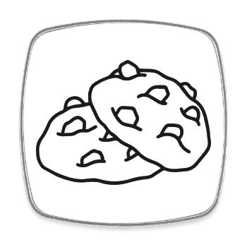 Chocolate Cookie Sketch – Cute Minimalist Design - Square fridge magnet - white - Front
