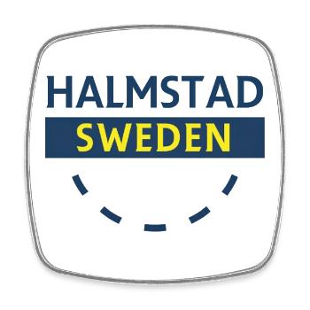 Halmstad Suède Signe Arc - Magnet carré - blanc - Devant