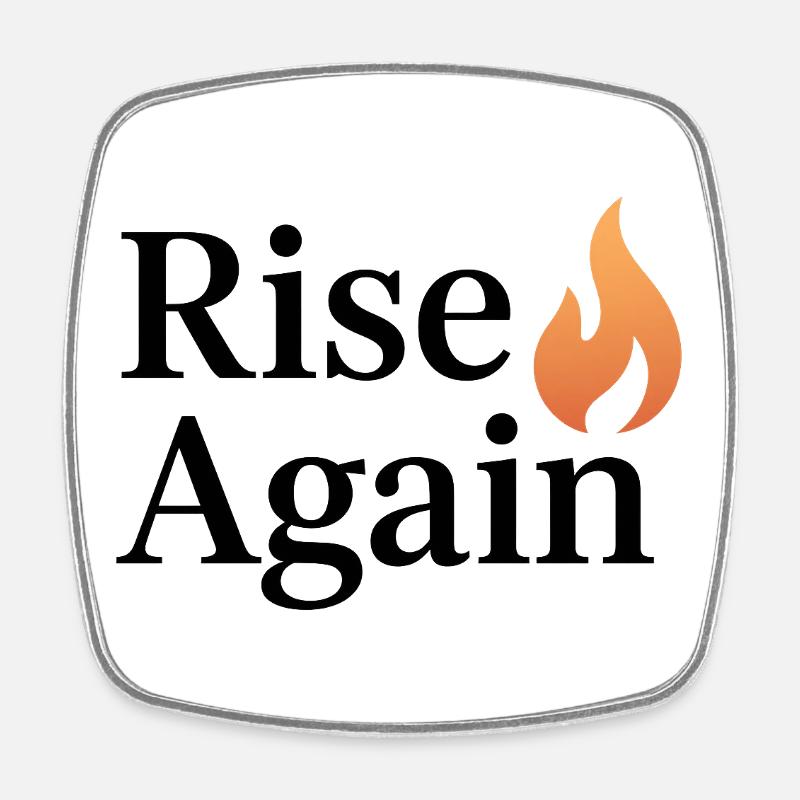 Logo de la flamme de remontée - Magnet carré - blanc
