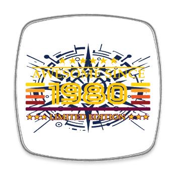 Awesome since 1980 Limited Edition - Viereckiger Kühlschrankmagnet - Weiß - Vorne