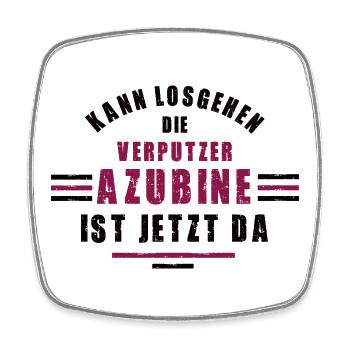 Azubine Verputzer Lehre Ausbildung Verputzerin - Viereckiger Kühlschrankmagnet - Weiß - Vorne