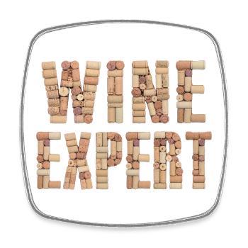 Wine Expert – Elegant Cork Design - Square fridge magnet - white - Front