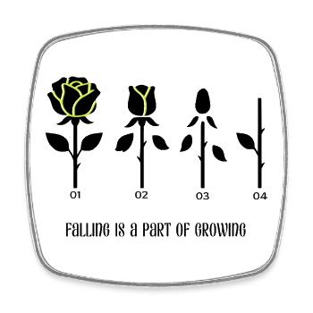 Minimalist Rose | Modern Line Art - Square fridge magnet - white - Front