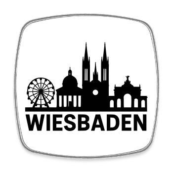 wiesbaden silhouette - Viereckiger Kühlschrankmagnet - Weiß - Vorne
