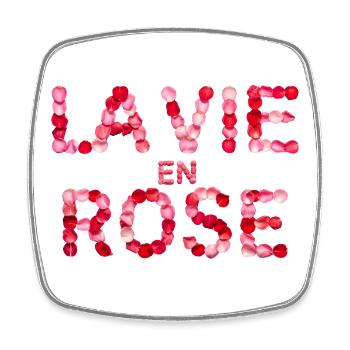 La Vie en Rose - Viereckiger Kühlschrankmagnet - Weiß - Vorne