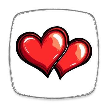 Herzen Liebe Symbol - Viereckiger Kühlschrankmagnet - Weiß - Vorne
