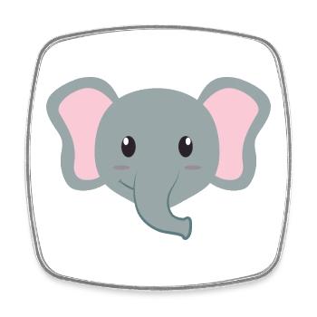 Elefant Cartoon - Viereckiger Kühlschrankmagnet - Weiß - Vorne