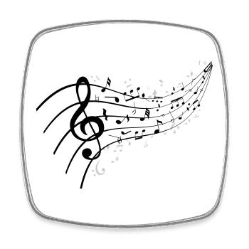 Black night with music knot - Square fridge magnet - white - Front