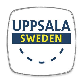 Uppsala Logotype Suède - Magnet carré - blanc - Devant