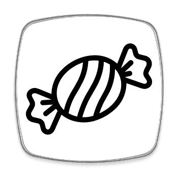 candy - Square fridge magnet - white - Front