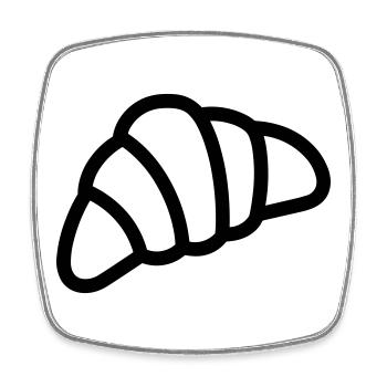 croissant - Magnet carré - blanc - Devant