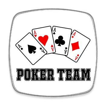 Équipe de poker - Magnet carré - blanc - Devant