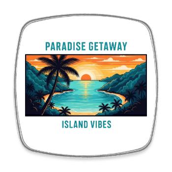 Bahamas Paradise Islands Tropical Beach Sun Palm - Square fridge magnet - white - Front