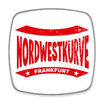 Frankfurt Nordwestkurve Hoodie, Rot, Adlerpower  - Viereckiger Kühlschrankmagnet - Weiß - Vorne