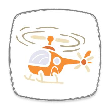 Lustiger Cartoon Helikopter im Comic Stil - Viereckiger Kühlschrankmagnet - Weiß - Vorne