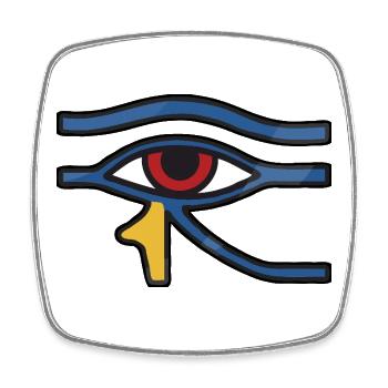Auge des Horus Blaue Linie - Viereckiger Kühlschrankmagnet - Weiß - Vorne