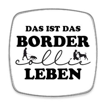 La vie du Border Collie - Magnet carré - blanc - Devant