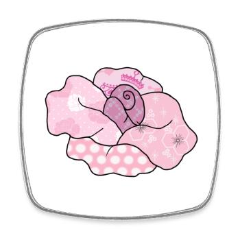 bunte_Rose - Magnet carré - blanc - Devant