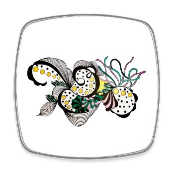 Motif Fantasy Tourbillon de Fleurs - Magnet carré - blanc - Devant