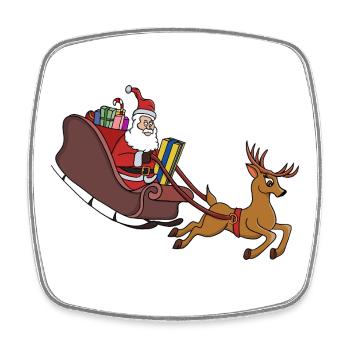 Santa Sleigh Dash and Reindeer Run - Square fridge magnet - white - Front