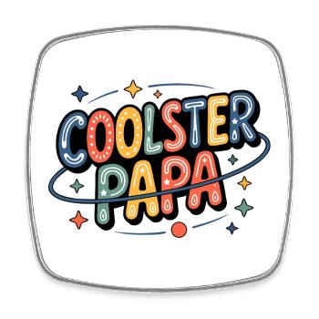 Coolster Dad Neon Retro - Viereckiger Kühlschrankmagnet - Weiß - Vorne