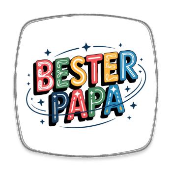 Illustration de lettre colorée de meilleur papa - Magnet carré - blanc - Devant