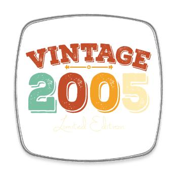 2005 Geburtstag Vintage Retro geboren im Jahr 2005 Geschenk - Viereckiger Kühlschrankmagnet - Weiß - Vorne
