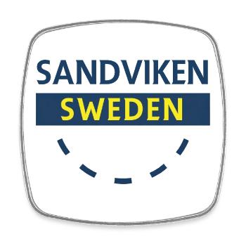 Sandviken Sweden emblem - Square fridge magnet - white - Front