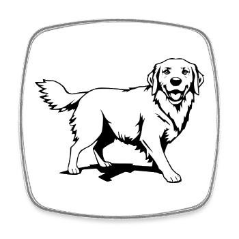 Golden Retriever Dogs T-shirt Gift - Square fridge magnet - white - Front