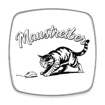 Maustreiber Katze, Für Nerds, Geeks & Katzenfans - Viereckiger Kühlschrankmagnet - Weiß - Vorne