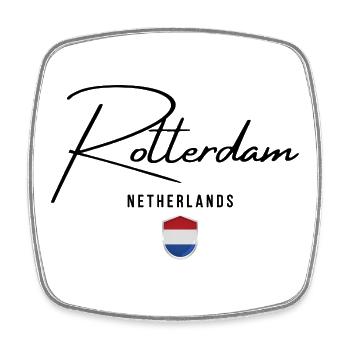Rotterdam Pays-Bas, j’adore Rotterdam - Magnet carré - blanc - Devant