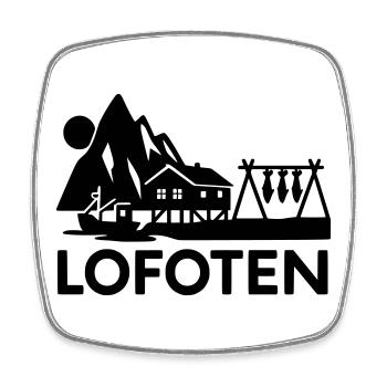 lofoten silhouette - Viereckiger Kühlschrankmagnet - Weiß - Vorne