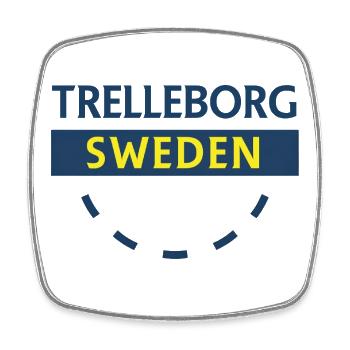 Trelleborg Schweden Logo Bogen - Viereckiger Kühlschrankmagnet - Weiß - Vorne