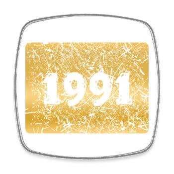 Zahl 1991 - Viereckiger Kühlschrankmagnet - Weiß - Vorne