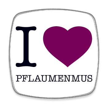 I love plum jam - Square fridge magnet - white - Front