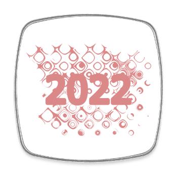 2022 - Viereckiger Kühlschrankmagnet - Weiß - Vorne